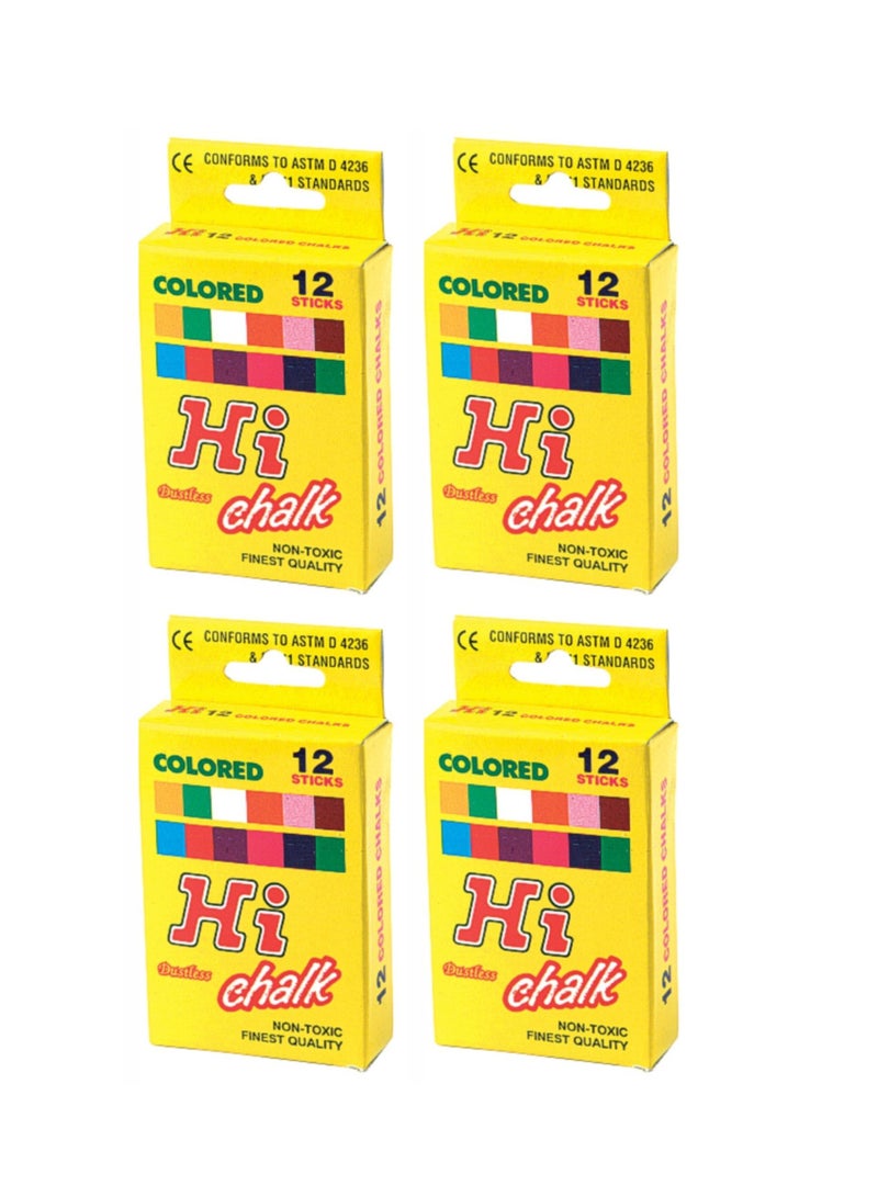HI Colored Dustless Chalk Non Toxic Finest Quality 12 Sticks - Image 1