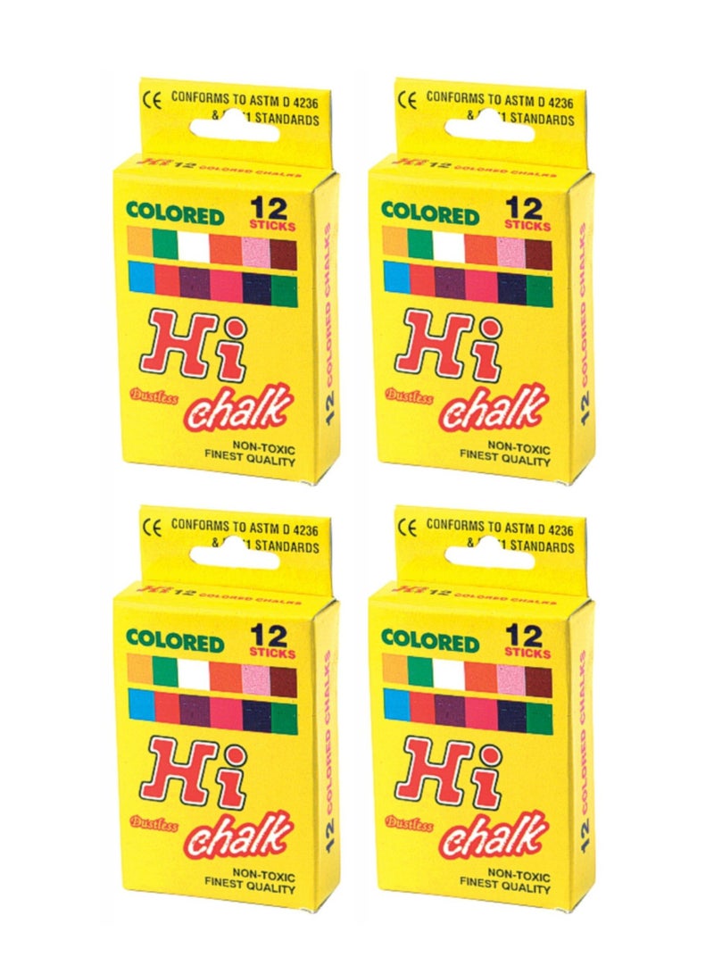 HI Colored Dustless Chalk Non Toxic Finest Quality 12 Sticks - Image 2