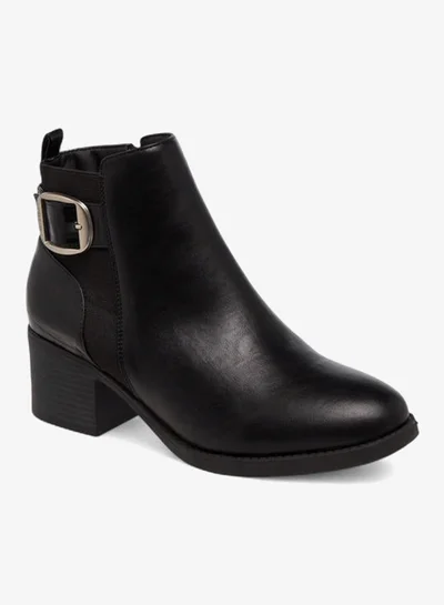 Celeste Women's Buckle Detail Ankle Boots with Zip Closure