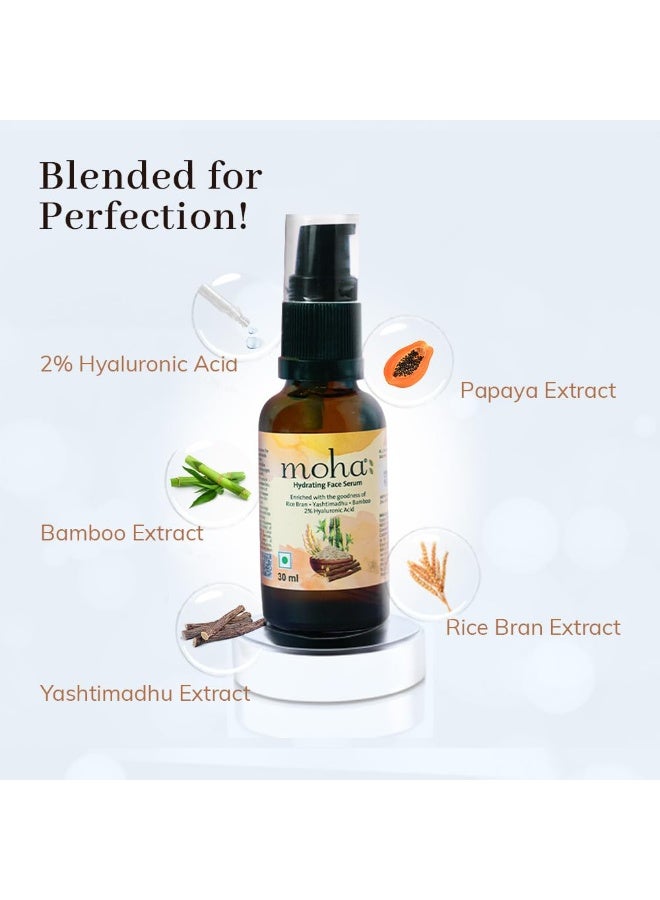 MOHA Hyaluronic Acid Hydrating Face Serum For Moisturized, 2% Hyaluronic Acid, Hydrated & Younger Looking Skin Light Weight, Non-Greasy, Quick Absorbing Suitable For All Skin Types - Image 3