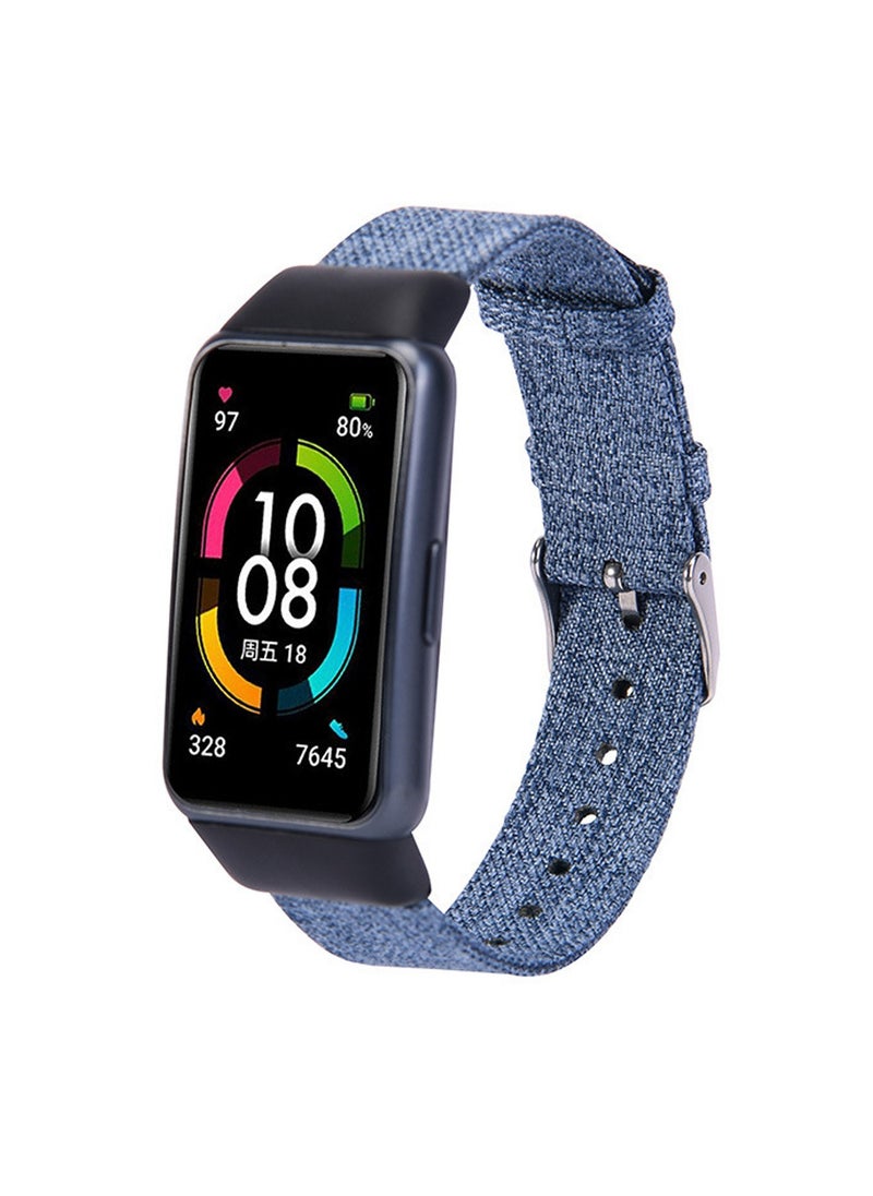 X-level Fashionable Canvas Nylon Wrist Strap Watch Band Compatible with Honor Band 6/Breathable Waterproof Comfortable And Environmentally friendly Replacement Bands  - Image 1