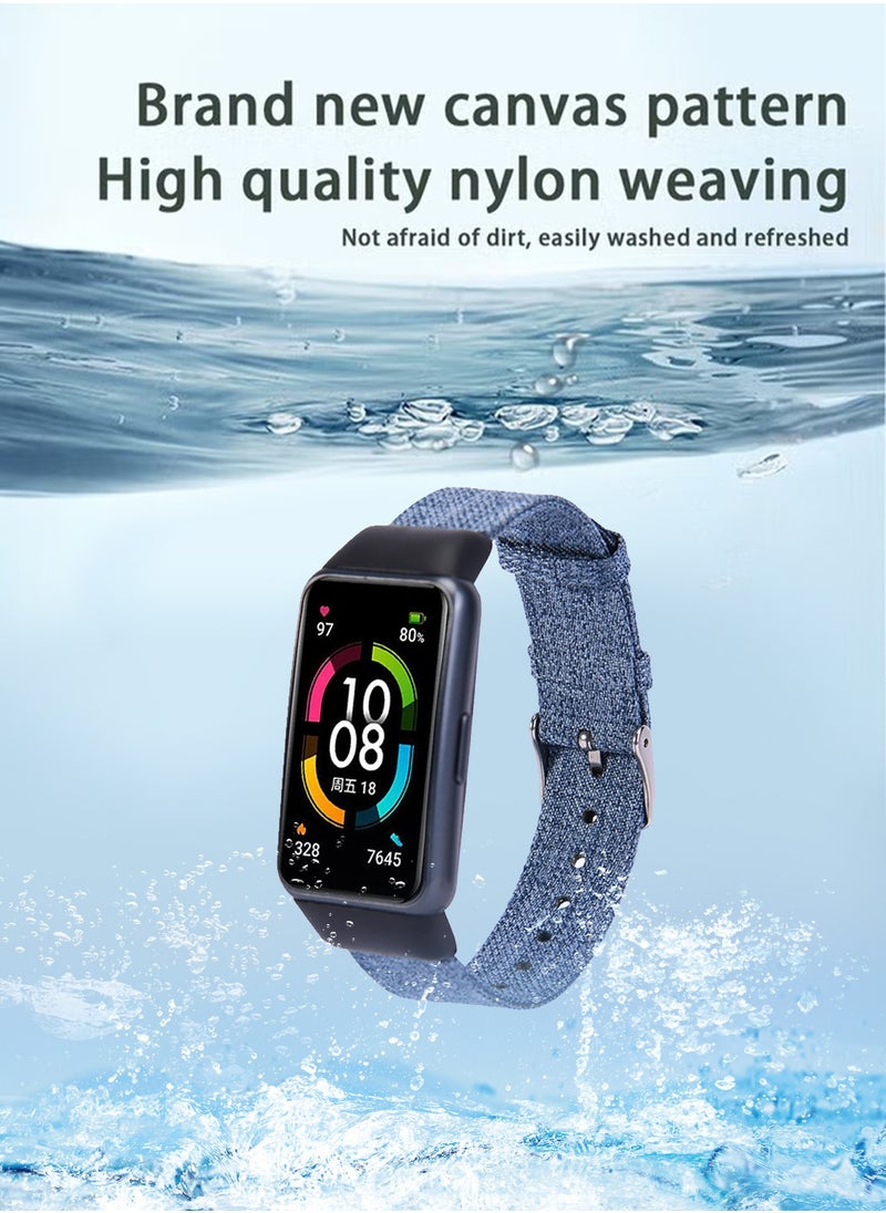 X-level Fashionable Canvas Nylon Wrist Strap Watch Band Compatible with Honor Band 6/Breathable Waterproof Comfortable And Environmentally friendly Replacement Bands  - Image 4
