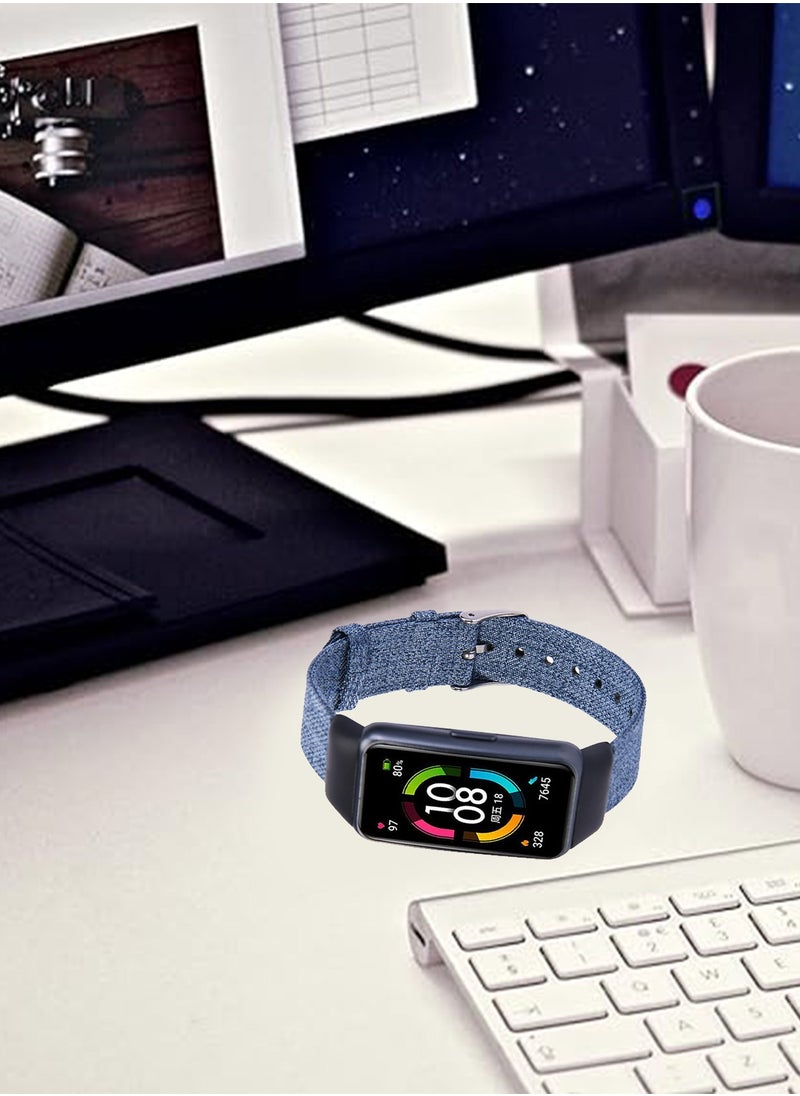 X-level Fashionable Canvas Nylon Wrist Strap Watch Band Compatible with Honor Band 6/Breathable Waterproof Comfortable And Environmentally friendly Replacement Bands  - Image 5