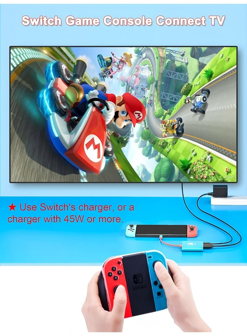 فليفيو قاعدة توصيل Switch لجهاز Nintendo Switch وOLED، قاعدة توصيل Nintendo Switch للتلفزيون، ملحقات قاعدة Nintendo Switch، قاعدة سفر محمولة لجهاز Switch، محول USB C إلى HDMI لجهاز Steam Deck/MacBook/الكمبيوتر المحمول - Image 4