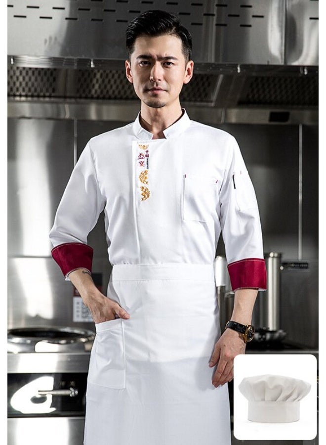 NIBEMINENT Breathable Chef Jacket Hotel Costume  Men Women Restaurant Kitchen Cook Clothes Waiter Uniform Chef Shirt - Image 1