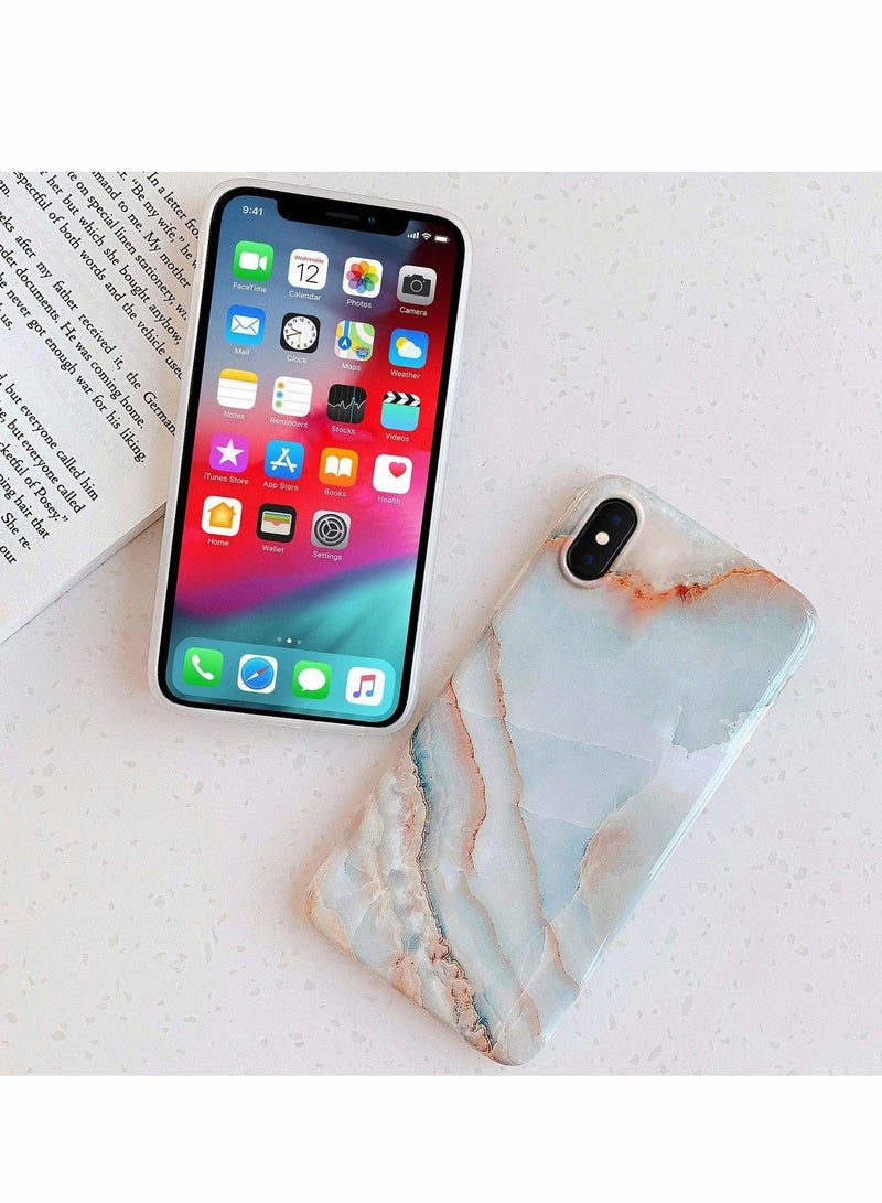 Y&D iPhone Xs Max Case 6.5-inch, Luxury Grey Marble Design Graphics Stone Pattern Ultra Slim Thin Flexible Bumper Soft Rubber TPU Silicone Protective Phone Cover for Girls Womens Agate Slice - Image 2