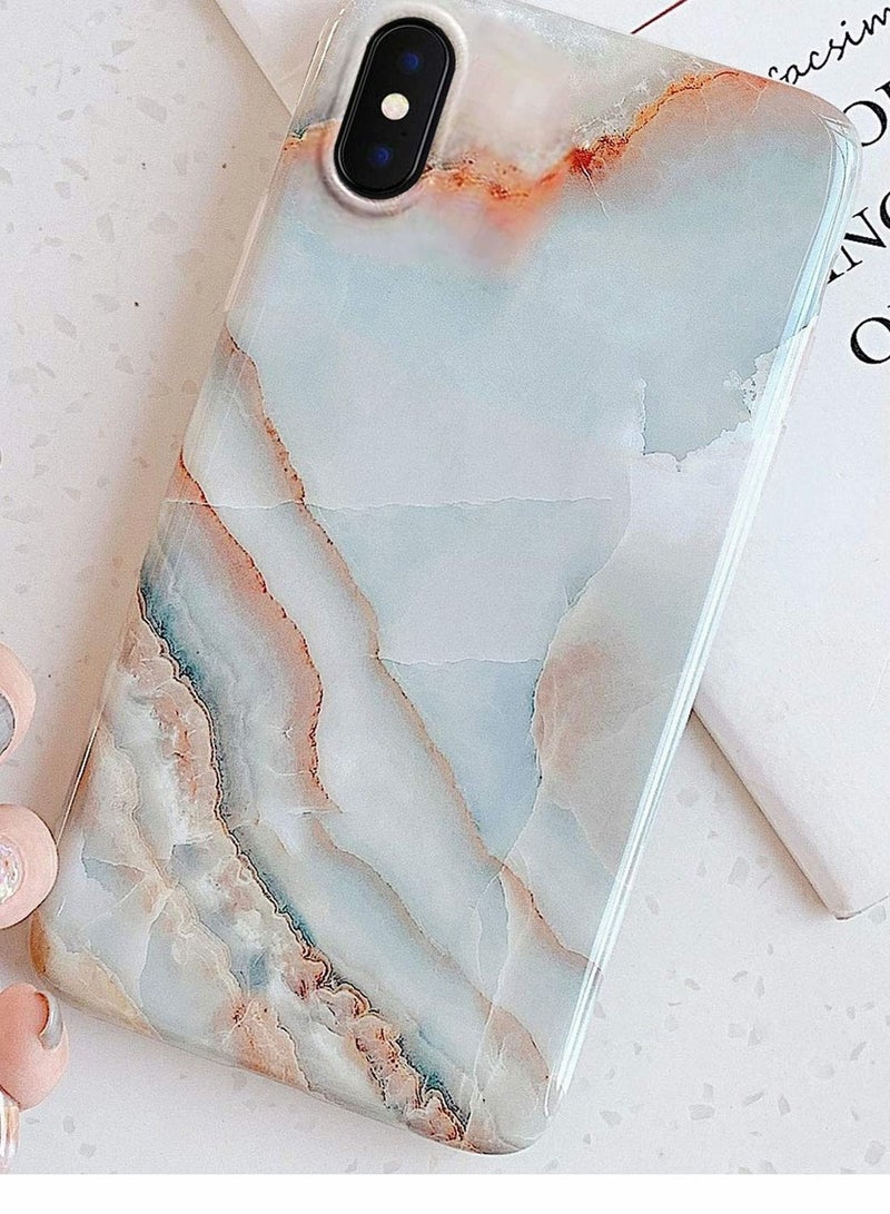 Y&D iPhone Xs Max Case 6.5-inch, Luxury Grey Marble Design Graphics Stone Pattern Ultra Slim Thin Flexible Bumper Soft Rubber TPU Silicone Protective Phone Cover for Girls Womens Agate Slice - Image 4