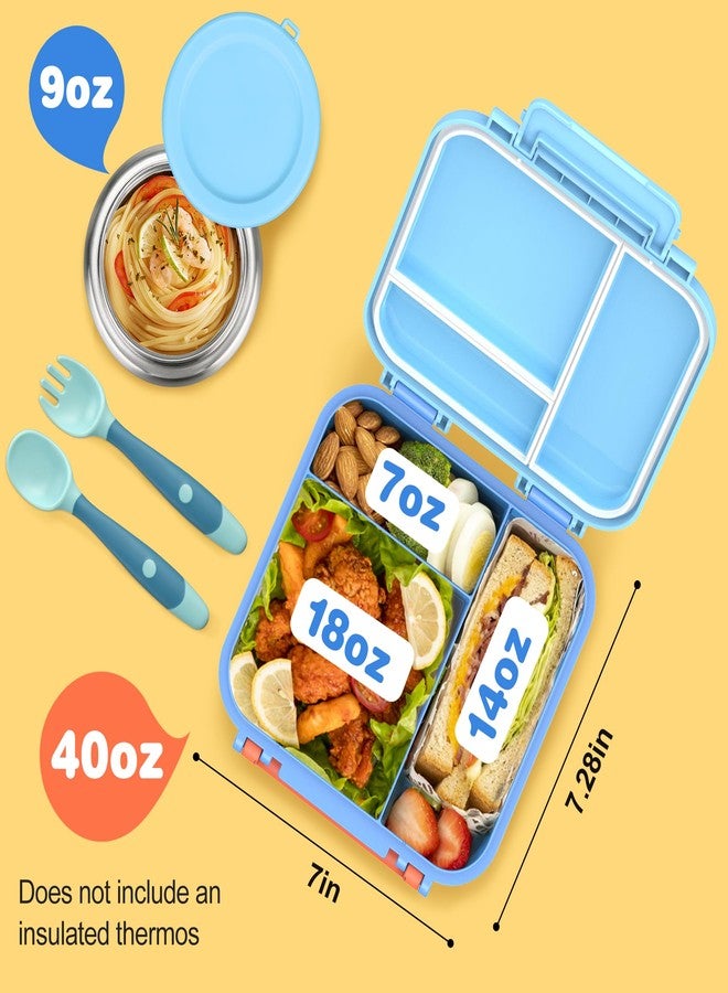JOOPETALK Bento Lunch Box for Kids with 9oz Thermo, Leak-proof Lunch Containers with 3 Compartments,Kids-friendly Size,Durable/Dishwasher Safe Lunch Box for School Outdoors-Blue - Image 5