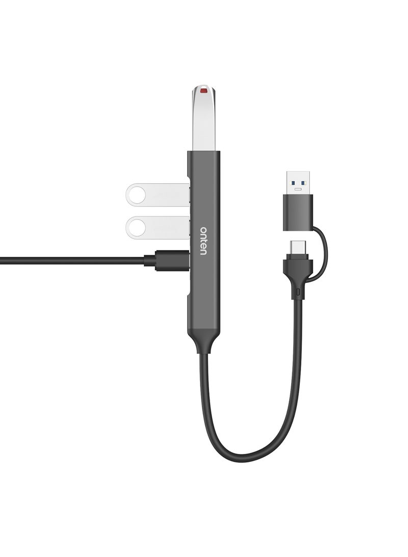Onten UCA9703S 4 in 2 USB 3.0 + Type-C to 3 Type-C + USB HUB Docking Station Ship - Image 2