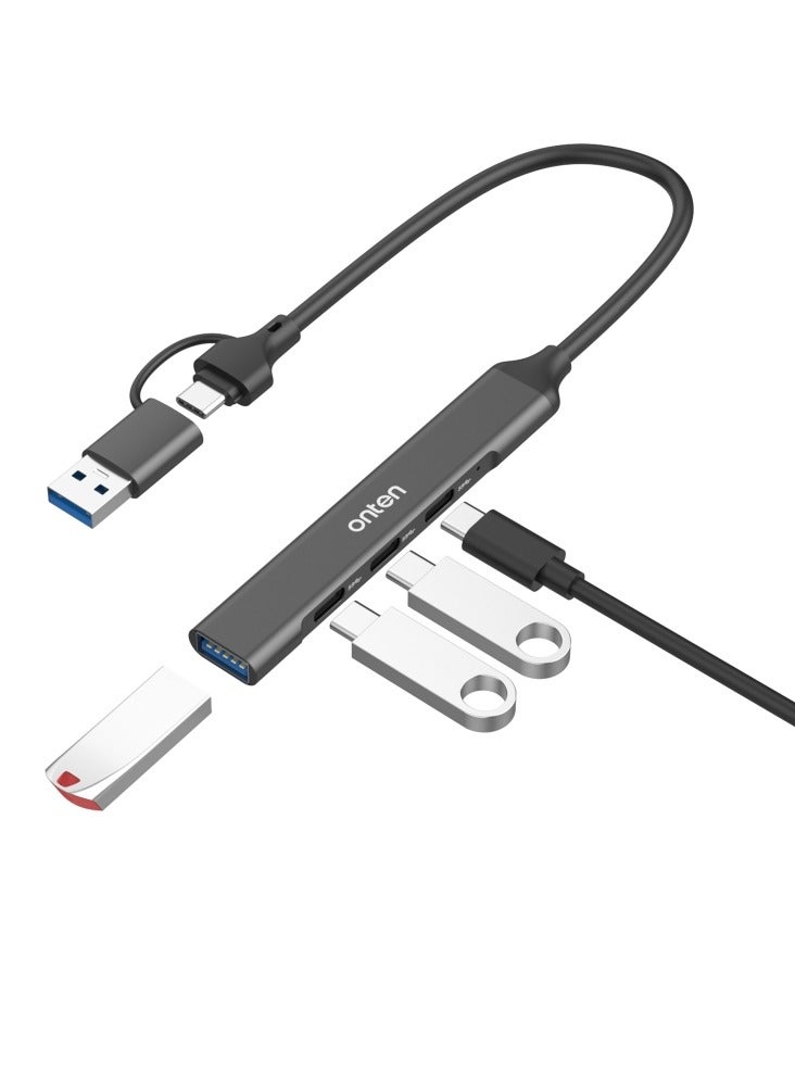 Onten UCA9703S 4 in 2 USB 3.0 + Type-C to 3 Type-C + USB HUB Docking Station Ship - Image 3