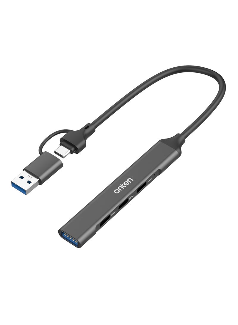 Onten UCA9703S 4 in 2 USB 3.0 + Type-C to 3 Type-C + USB HUB Docking Station Ship - Image 1