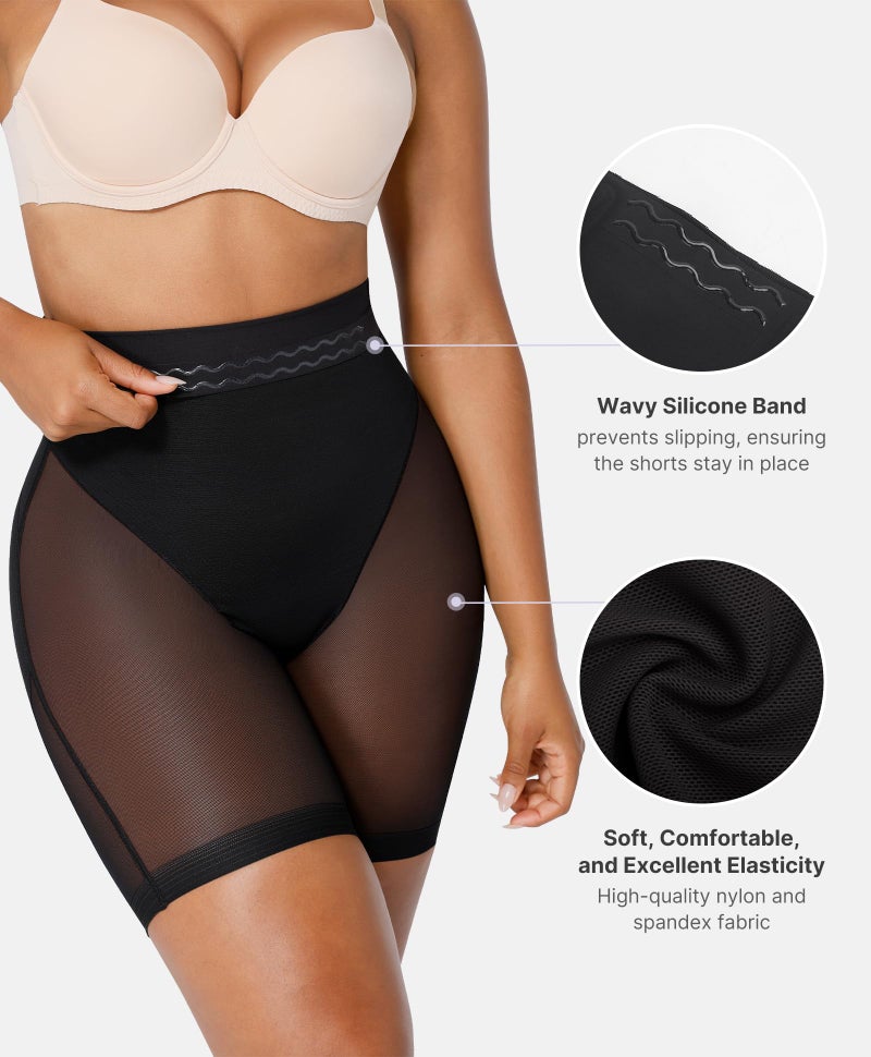 SHAPELLX Shapewear Tummy Control Underwear High Waist Shaping Body Shaper Slimmer Seamless Butt Lifting Shapewear Shorts Black XL - Image 4