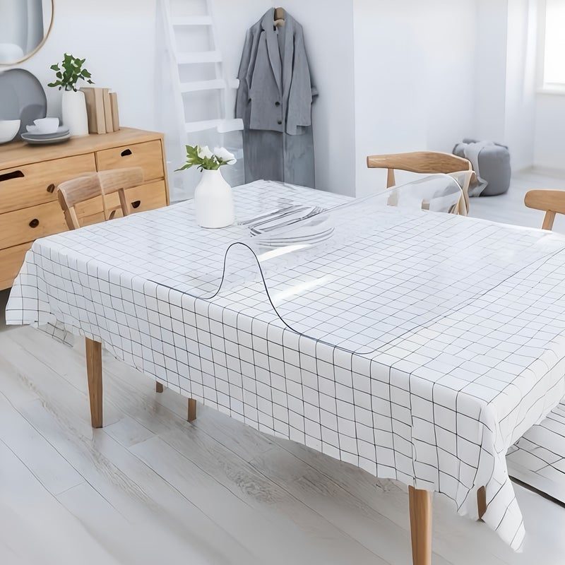 1pc High End Fashion PVC Transparent Desk Protector 1.0mm Thick Transparent Tablecloth Rectangle Soft Glass Tablecloth Desk Mat 10 Occasions Suitable for Kitchen Dressing Table 23.62x55.12 Inch 60x140cm - Image 5