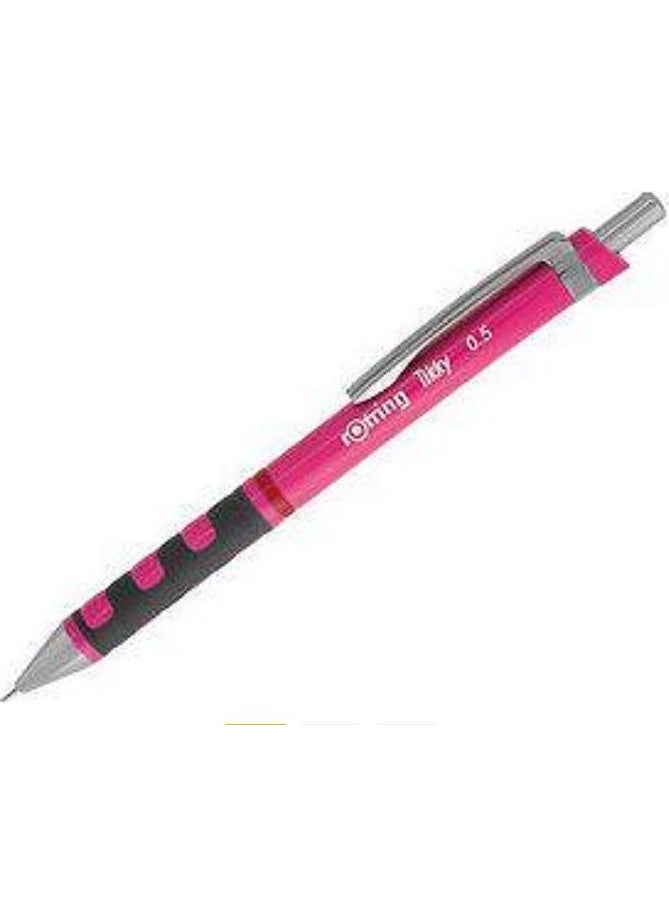 Rotring - Tikky School Set 0.7 mm Neon Pink Versatile Pen + Eraser + Nib - Image 1