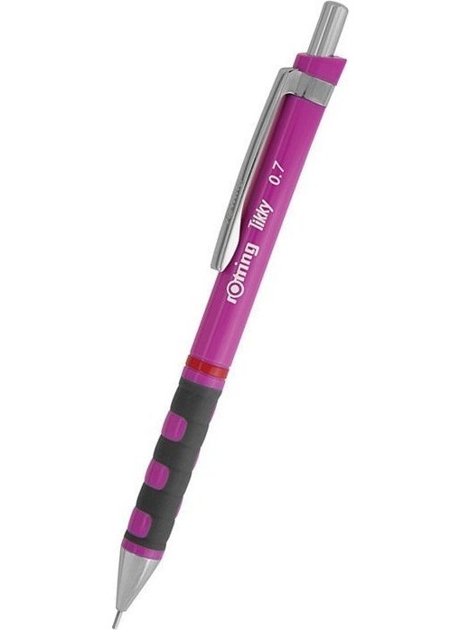 Rotring - Tikky School Set 0.7 mm Neon Pink Versatile Pen + Eraser + Nib - Image 1