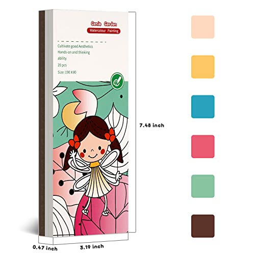 Cavnewt Watercolor Coloring Books for Kids Ages 4-8, Pocket Watercolor Painting Book Sets, Mess Free Paint with Water Books for Toddlers, Travel Activities Arts Party Birthday Gifts for Girls Boys - Image 2