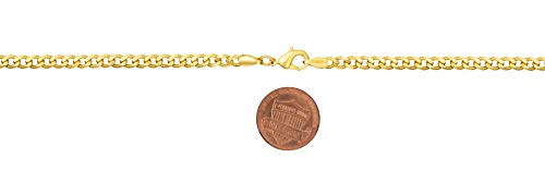 Barzel 18K Gold Plated Curb/Cuban Link Chain Necklace 2MM, 3MM, 4MM, 5MM For Women or Men - Made In Brazil (5MM Gold, 16 Inches) - Image 3