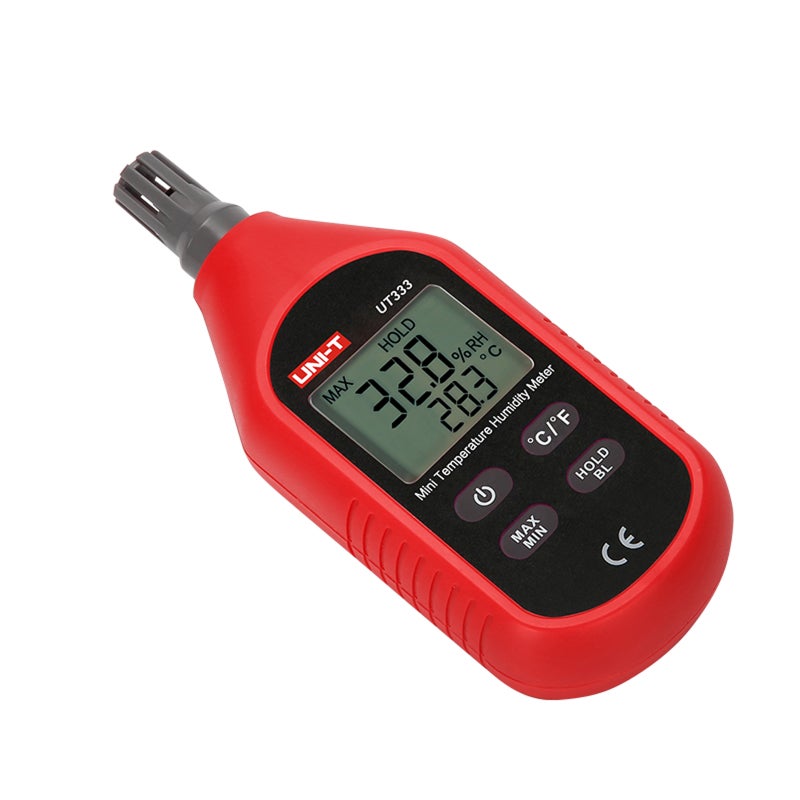 Mini Temperature Humidity Meter: Red Compact Build - Sleek Portable Design Thermo-hygrometer for Indoor Outdoor Environmental Monitoring With Clear LCD Display, Wide Range, Pre-calibrated Sensor, Swit - Image 5