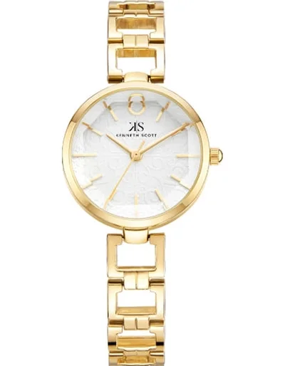 KENNETH SCOTT Women's Analog Display Watch With Gold Alloy Strap - K23514-GBGW