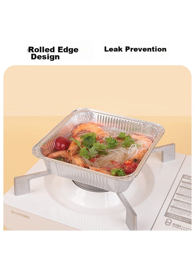 Faxilon Faxi Long Air Fryer Aluminum Foil Bowls And Plates, 15.8cm, 20 Pieces, Square Foil Trays, For Barbecue, Oven, And Meal Preparation - Image 5