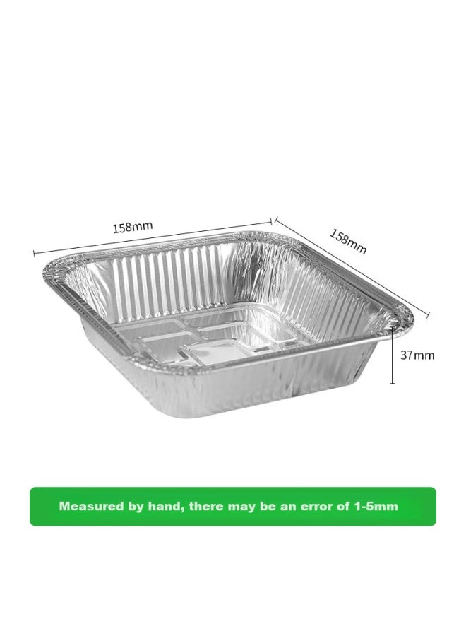 Faxilon Faxi Long Air Fryer Aluminum Foil Bowls And Plates, 15.8cm, 20 Pieces, Square Foil Trays, For Barbecue, Oven, And Meal Preparation - Image 2