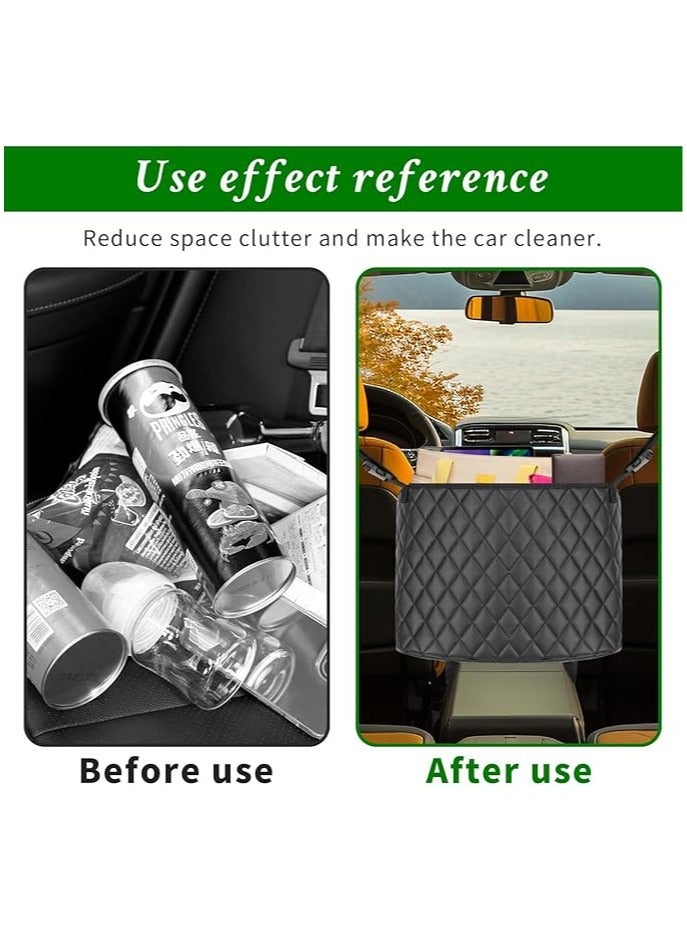 Arabest Car Net Pocket Handbag Holder, Purse Holder for Between Seats, Leather Seat Back Organizer Mesh Large Capacity Bag - Image 4