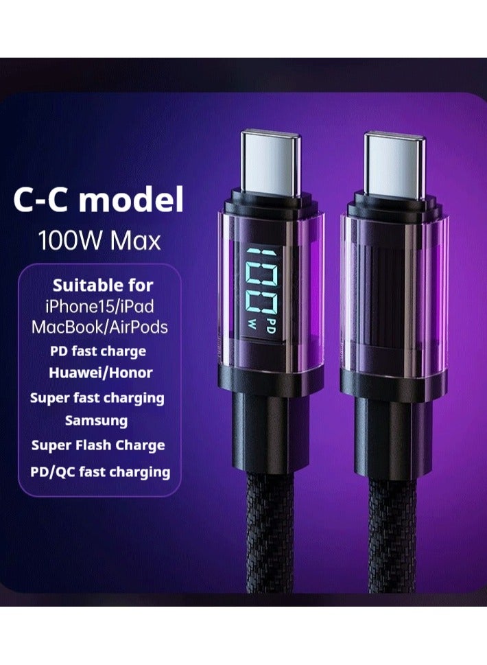 أضف هذا كابل شحن سريع للهواتف المحمولة على طراز السايبربانك بطول 1.2 متر وقوة 100 وات - Image 1