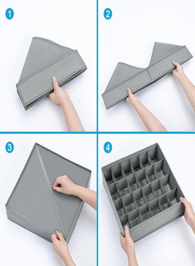 MARMIX Pack of 1 Foldable Storage Cubes Drawer Underwear Drawer Organizer Dividers, 24 Cell Fabric Foldable Dresser Organizer for Closet Organizers and Storage Boxes for Organizing Socks, Underwear - Image 4