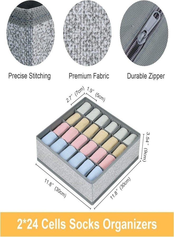 MARMIX Pack of 1 Foldable Storage Cubes Drawer Underwear Drawer Organizer Dividers, 24 Cell Fabric Foldable Dresser Organizer for Closet Organizers and Storage Boxes for Organizing Socks, Underwear - Image 2