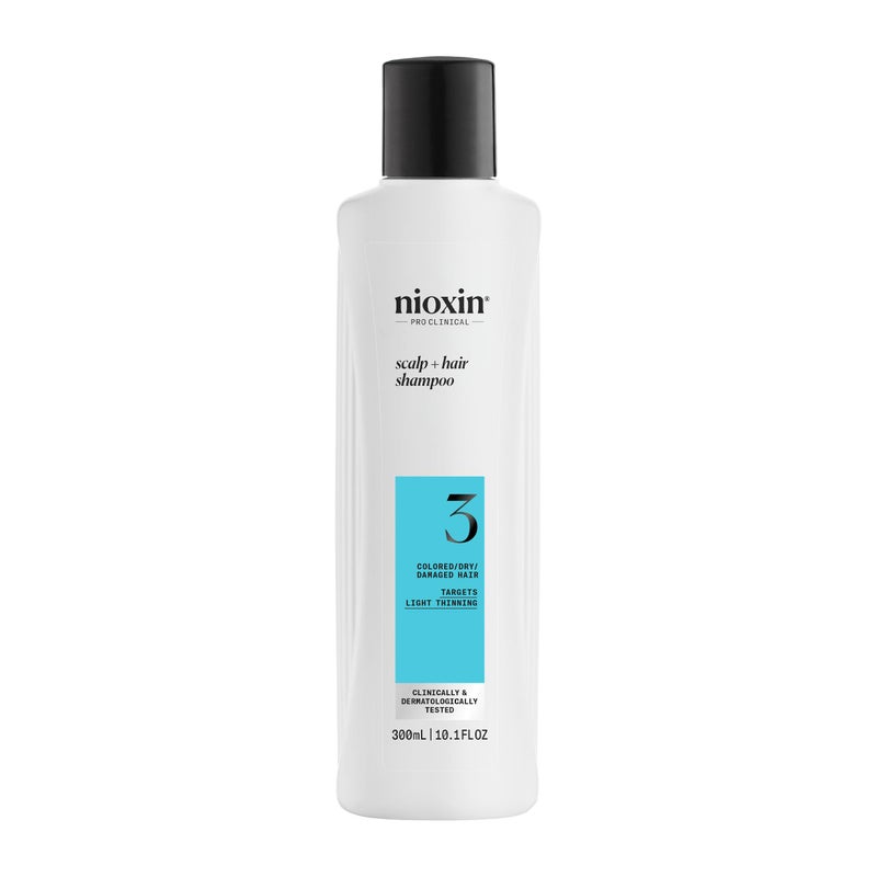 Nioxin System 3 Scalp + Hair Shampoo | For Colored or Damaged Hair with Light Thinning | With Niacinamide and Biotin | 10.1 Fl oz. - Image 1