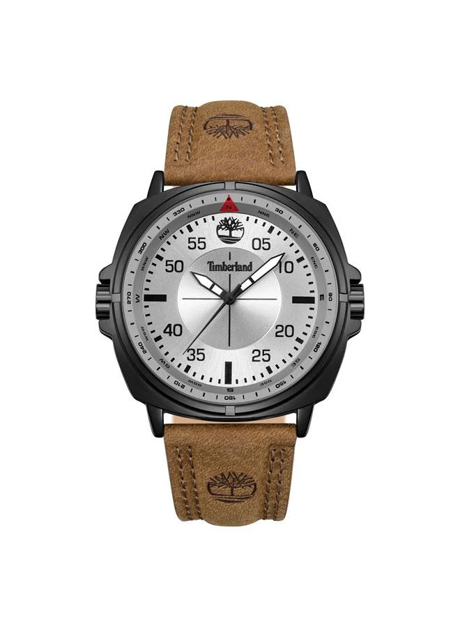 تمبرلاند Williston Grey Dial Leather Strap Analog Watch for Men, 48mm