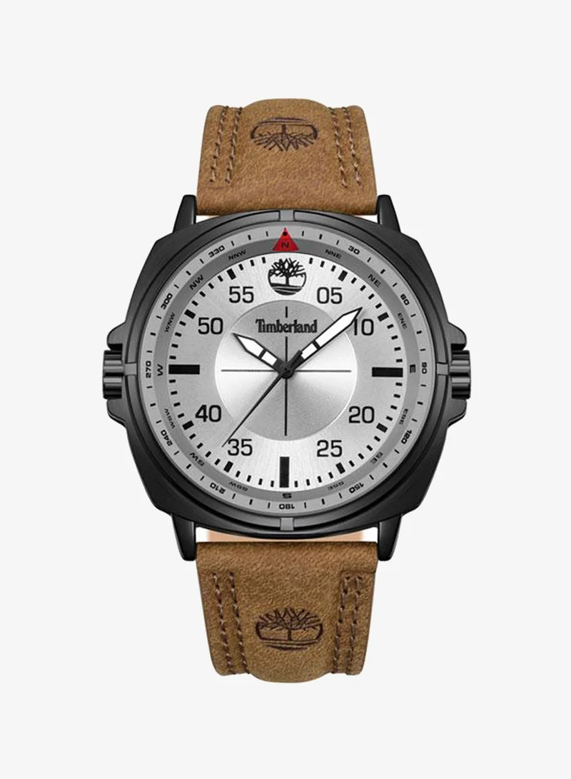تمبرلاند Williston Grey Dial Leather Strap Analog Watch for Men, 48mm
