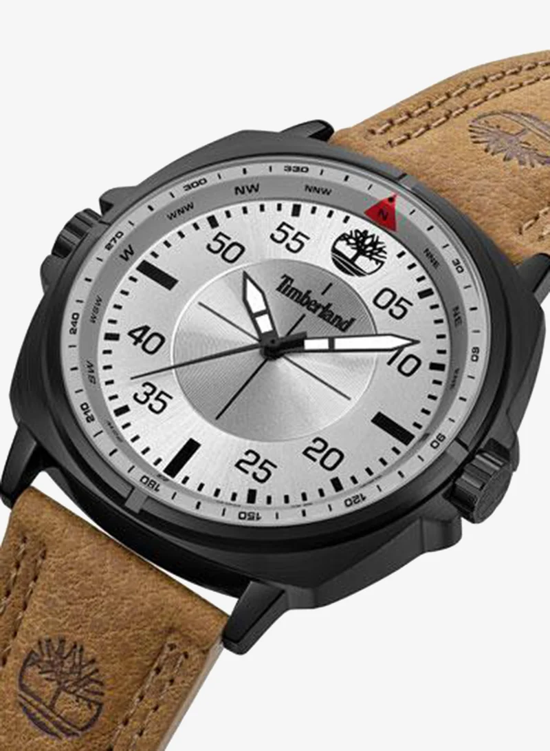 تمبرلاند Williston Grey Dial Leather Strap Analog Watch for Men, 48mm