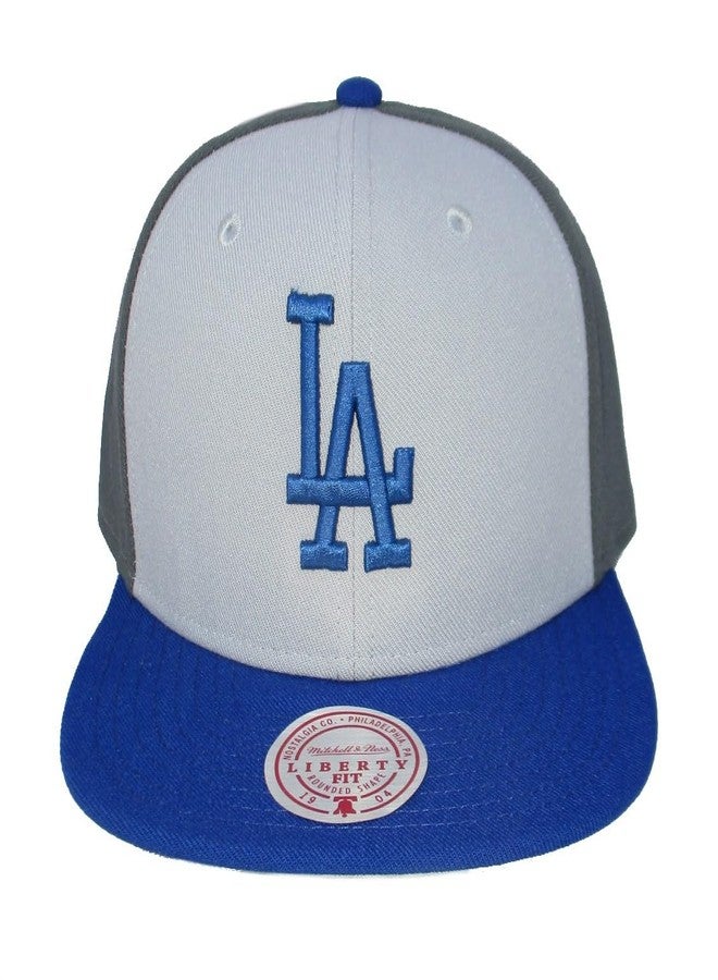 Mitchell & Ness MLB Triple Play Liberty Snapback Adjustable Hat Cap - Gray/Team Colors (US, Alpha, One Size, Gray, Los Angeles Dodgers) - Image 2