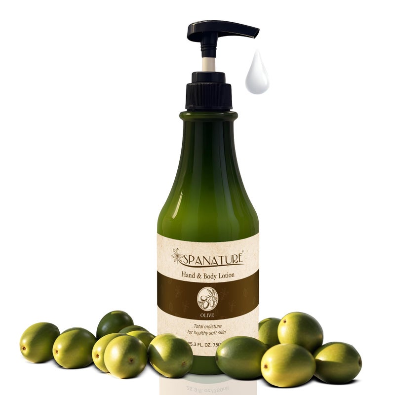 Spanature Premium Olive Body Lotion |Greek Olive Oil Body Lotion for Women |Natural Healing, Restoring and Nourishing the Skin - 750ml/25oz with Pump, Made in Korea - Image 1