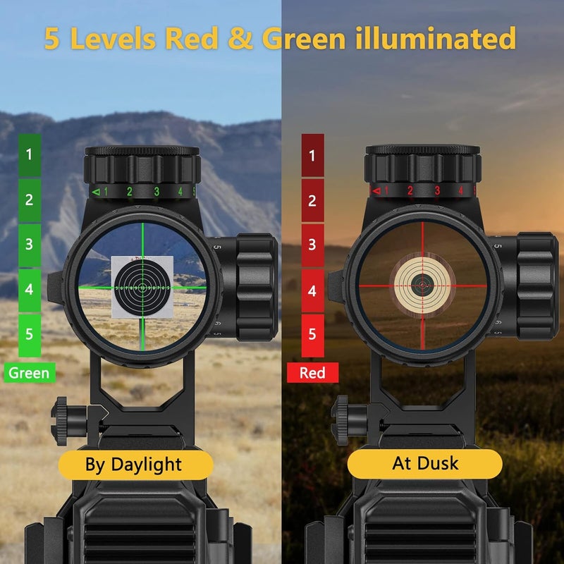 CVLIFE 4-16x44 AO Rifle Scope Red and Green Illuminated Scope with Locking Turret Sunshade and Mount Included - Image 4