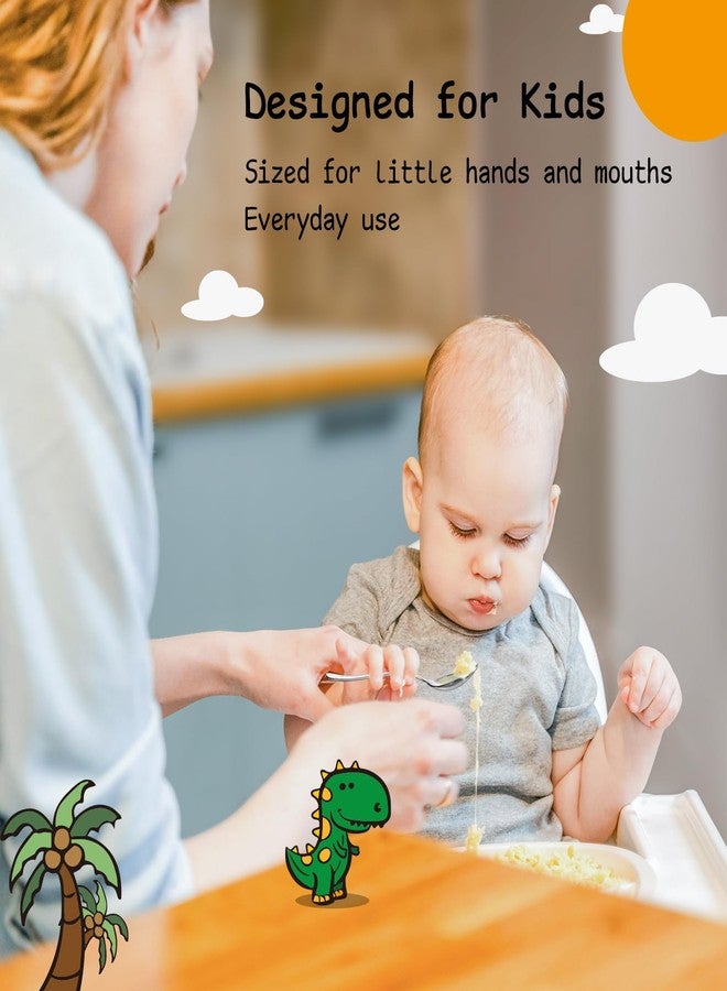 Alata Mini Sporks, 4-Pack Food-grade Stainless Steel Mini Sporks for Kids, 5.7 Inches Salad Forks For Dessert, Ice Cream, Salad, Soup, Noodle, Spaghetti, Dishwasher Safe - Image 2
