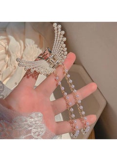 Pearl Tassel Hair Claw Elegant Royal Fashion Rhinestone Clutcher ; Butterfly Clip ; Pins ; Wedding Bridal Barrette Jaw Clamp Hair Accessories For Women & Girls Pack Of 1 - pzsku/Z03F385E81F9F7471E698Z/45/_/1682336009/a181e333-06ea-4198-8d41-9714df99beed