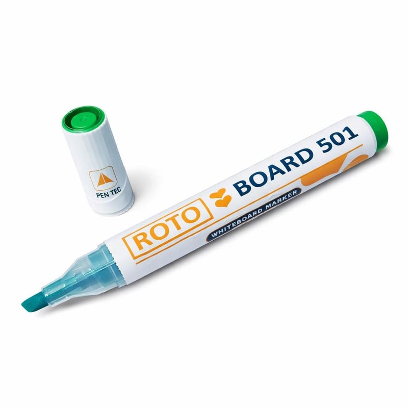 ROTO BOARD 501 WHITE BOARD MARKER, GREEN, CHISEL NIP, SMOOTH WRITING