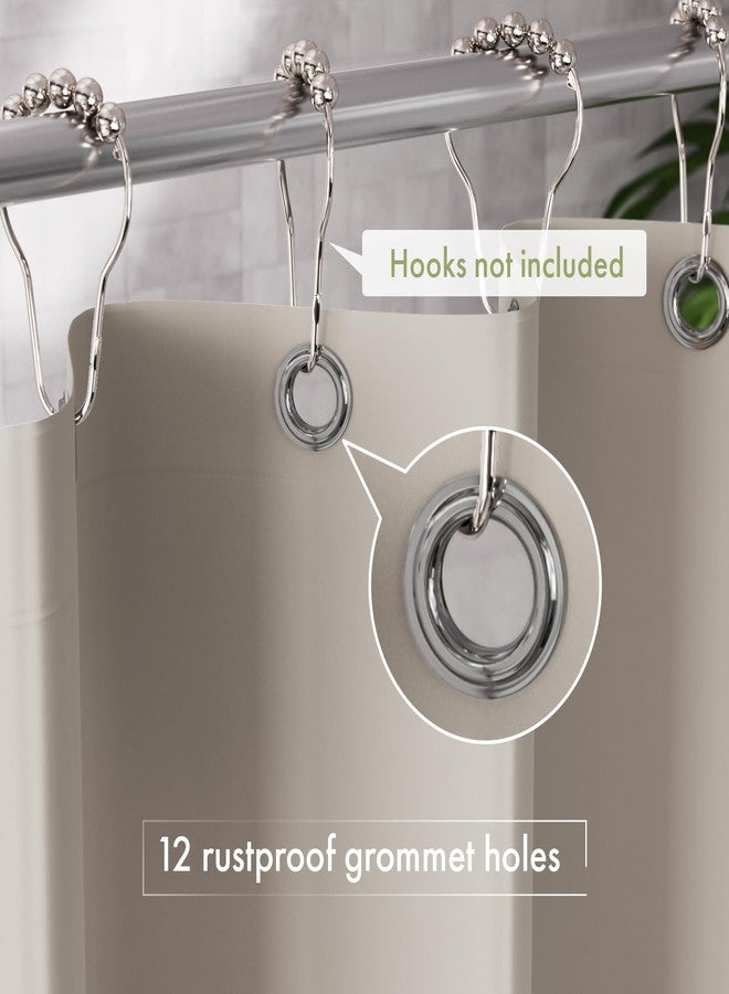 AmazerBath Shower Curtain Liner, 72x72 Tan Shower Curtain Liner, Cute Plastic Shower Curtain Liner, Lightweight Waterproof PEVA Khaki Shower Curtains for Bathroom with Magnets and 12 Grommet Holes - Image 3