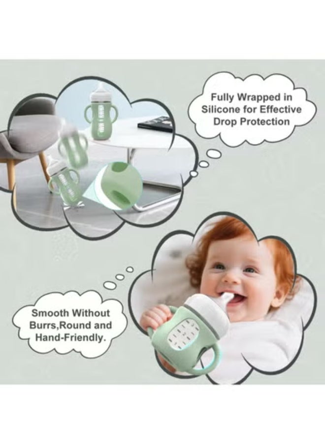 3PCS Philips Avent Glass Bottle Silicone Sleeves with Handles, Compatible with Philips Avent Glass Bottles 8 oz, Suitable for Avent Baby Bottles 8 oz, and Easy to Clean - Image 3