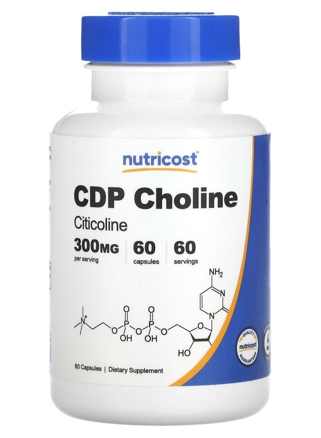 Nutricost CDP Choline Citicoline 300 mg 60 Capsules