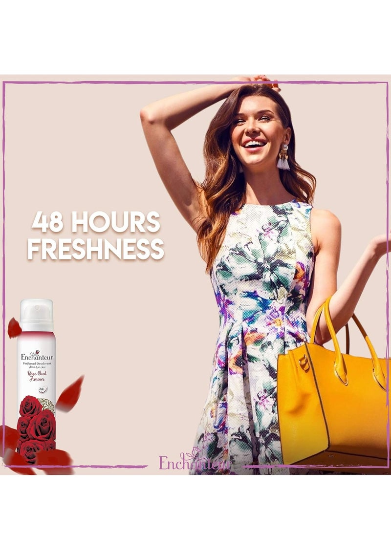 Enchanteur Rose Oud Amour Perfumed Deodorant 150ml - Image 2