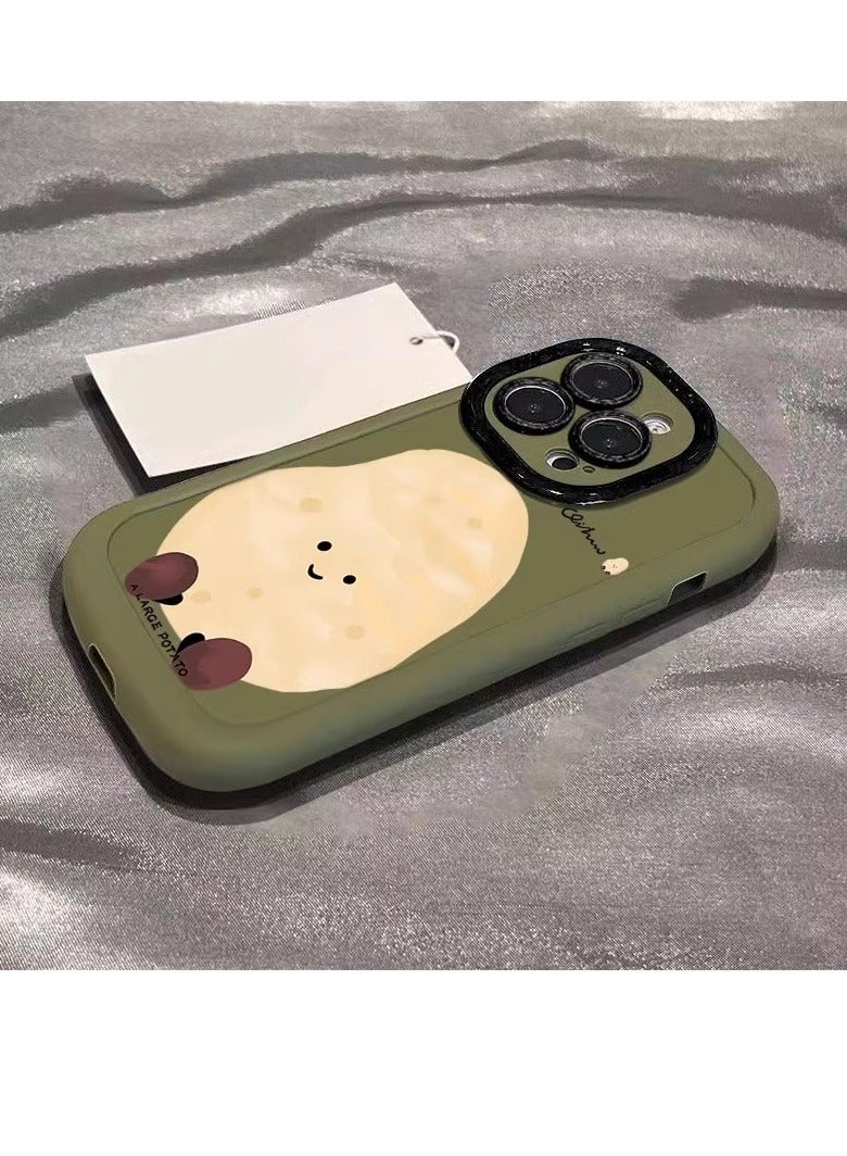 NIBEMINENT A Big Potato Protective TPU Case Cover For iPhone 15 Pro Max, Grass Green