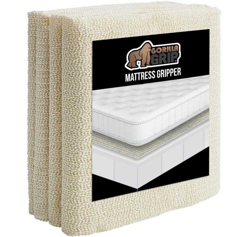 GORILLA GRIP Non Slip Mattress Gripper, Prevents Mattresses from Sliding and Holds Bed in Place, Pad Grips Beds, Sofa, Couch, Chair Cushions and Helps Keep Topper from Slipping, Easy Trim Pads, Queen - Image 1