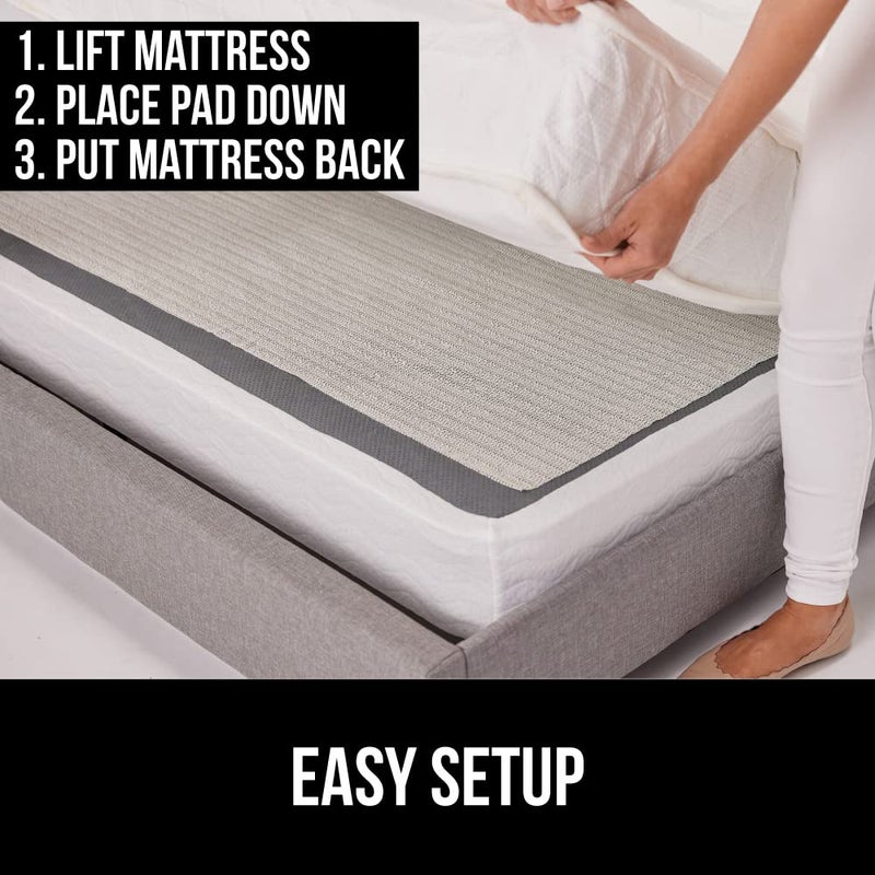 GORILLA GRIP Non Slip Mattress Gripper, Prevents Mattresses from Sliding and Holds Bed in Place, Pad Grips Beds, Sofa, Couch, Chair Cushions and Helps Keep Topper from Slipping, Easy Trim Pads, Queen - Image 4