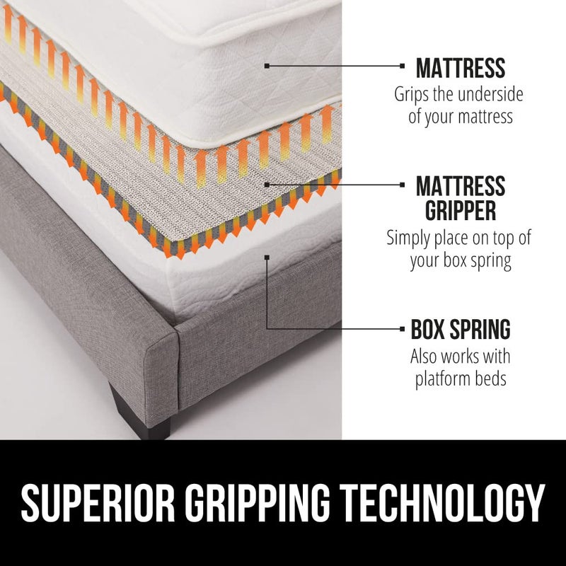 GORILLA GRIP Non Slip Mattress Gripper, Prevents Mattresses from Sliding and Holds Bed in Place, Pad Grips Beds, Sofa, Couch, Chair Cushions and Helps Keep Topper from Slipping, Easy Trim Pads, Queen - Image 2