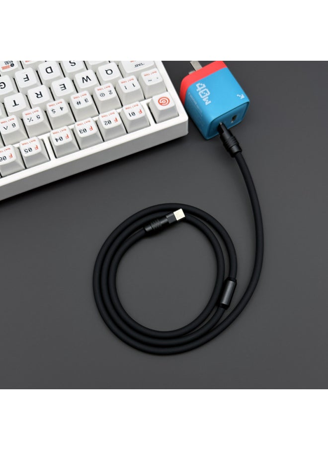 Generic Super Soft Silicone Data Cable For Apple For Iphone15 For Huawei For Xiaomi Android Phone Super Fast Charging-Color:3 M USB To For Iphone 12W-Model:Samurai Black + Black Shell + Slider  - Image 1