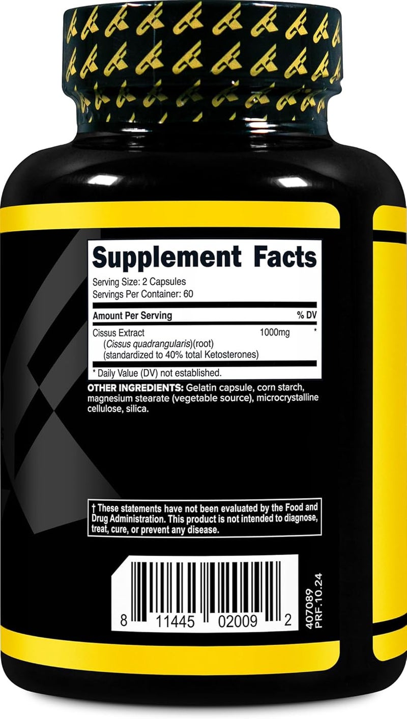 Primaforce Cissus Quadrangularis Extract 120 Capsules 1000mg per Serving  Gluten Free NonGMO - Image 4