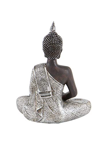 Deco 79 Polystone Buddha Decorative Sculpture Meditating Home Decor Statue with Engraved Carvings and Relief Detailing, Accent Figurine 6" x 4" x 8", Black - Image 4